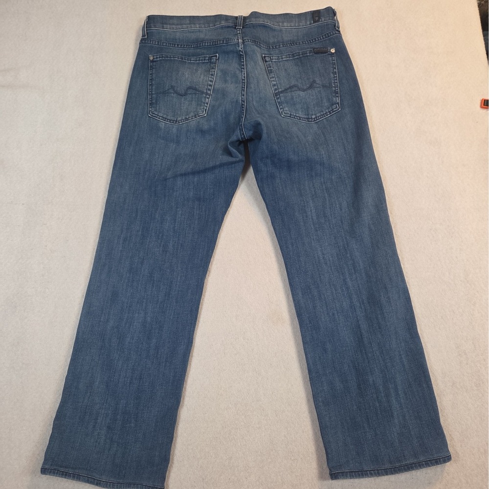 Seven For All Mankind Austyn Mens Straight Leg Jeans Med Wash Whisker Size 34/29 - Picture 12 of 14